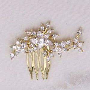 Bridal Hair Comb - Gold
